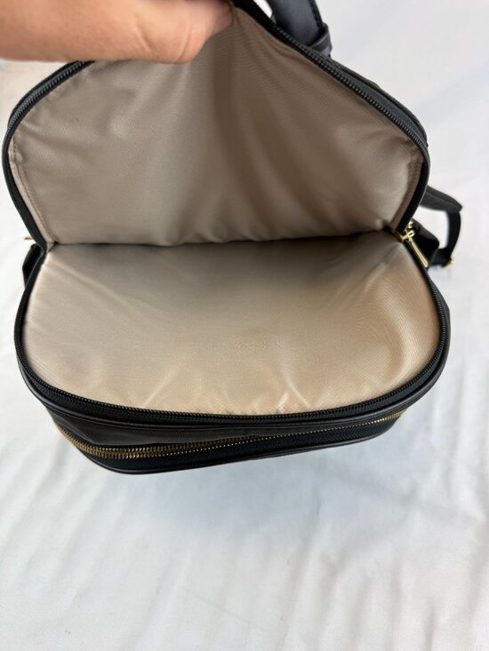 Tumi Larkin Portola Small Backpack Black Coated Canvas Leather Gold Hardware main image 13